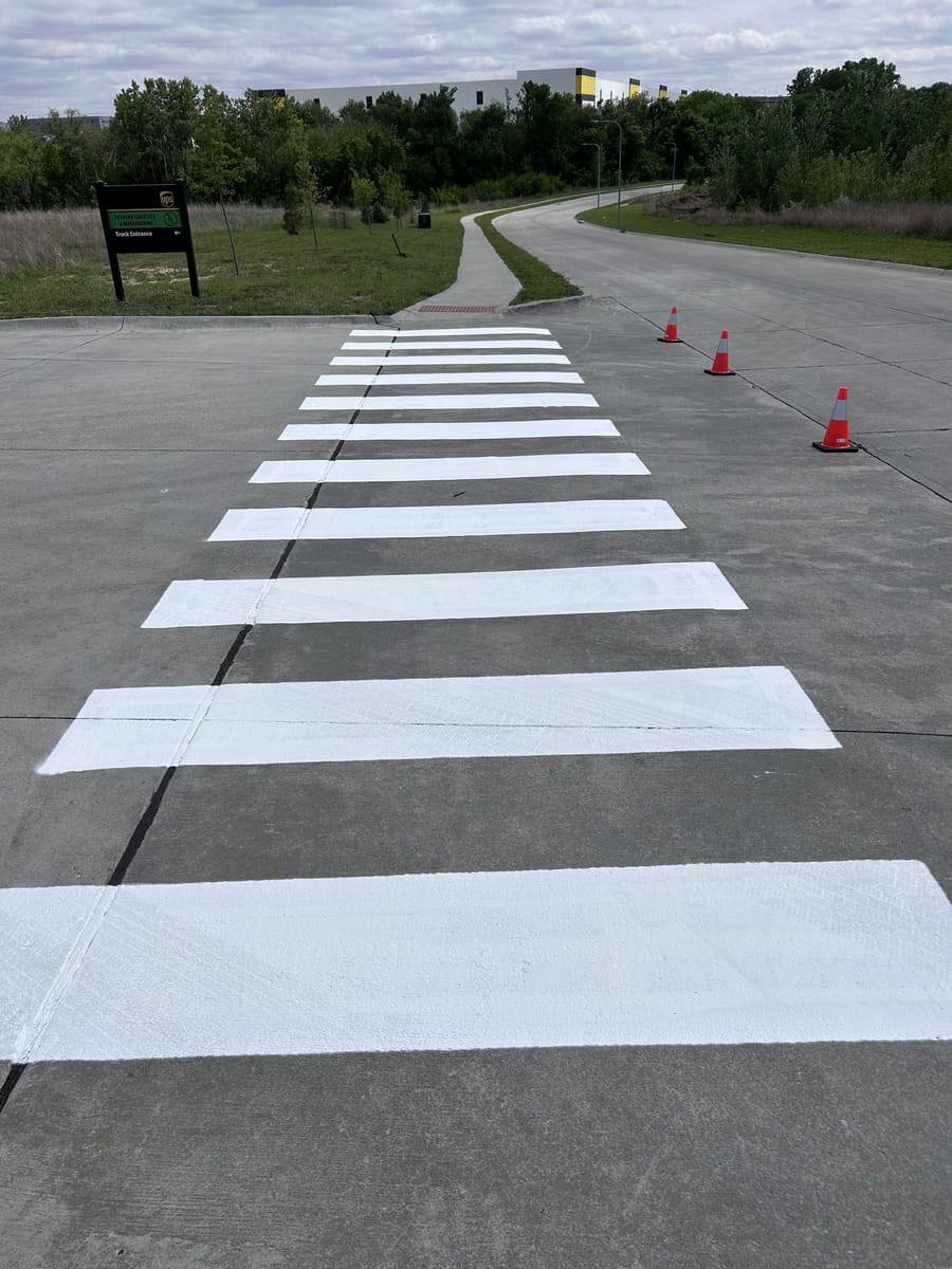 Fresh white crosswalk